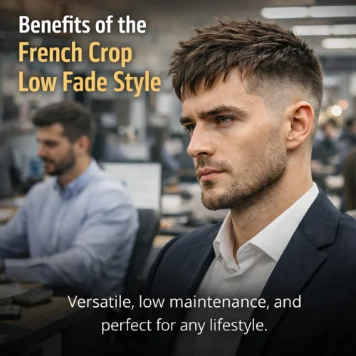 French crop low fade modern mens haircut professional look