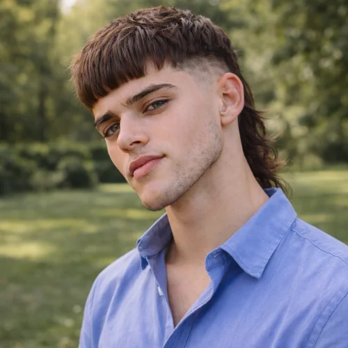 French crop taper mullet haircut with longer back and clean tapered sides, modern bold men’s hairstyle