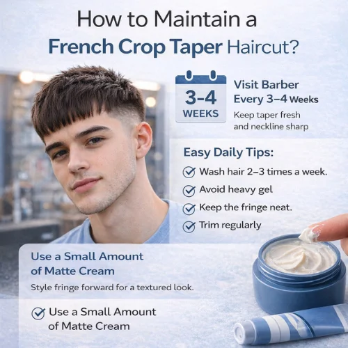 How to maintain a French crop taper haircut with trimming schedule and daily styling tips