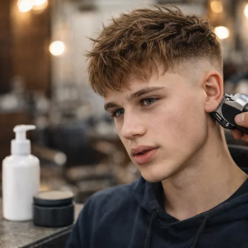 Maintenance tips for a French crop haircut with textured top and low fade, easy men’s grooming and hair care guide.