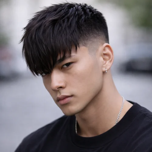 close-up of neatly trimmed sides in modern hairstyle
