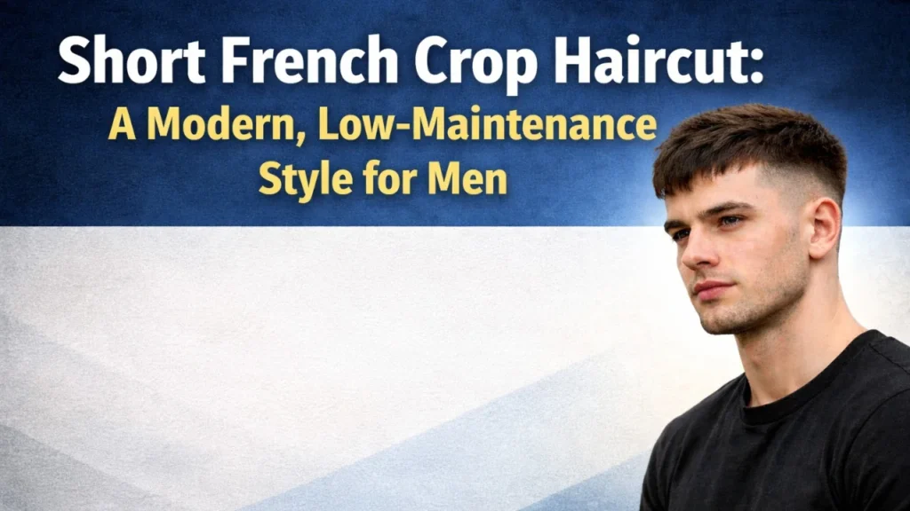 Short French Crop Haircut for men with clean fade sides and textured top in a modern