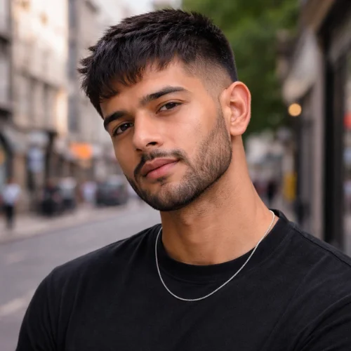 french crop haircut with taper fade for men showing subtle transition classic modern hairstyle in town