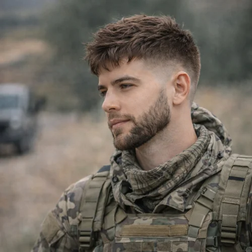 textured low fade french crop mens haircut with layered texture and clean faded sides modern hairstyle