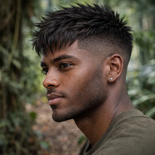 messy french crop low fade straight hair textured haircut for men with clean faded sides