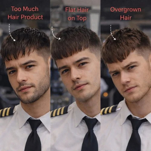 french crop haircut styling mistakes for men showing greasy hair flat top and overgrown haircut issues