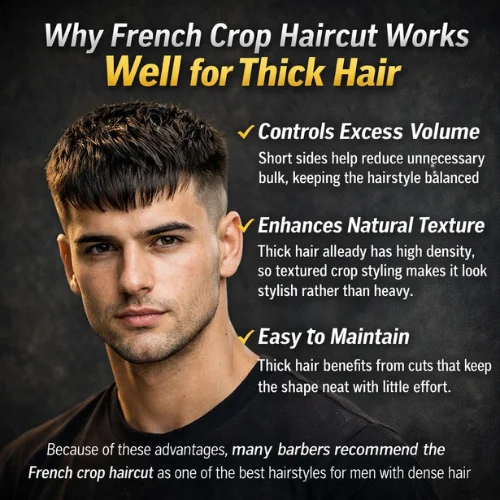 why french crop haircut works for thick hair textured fringe fade men hairstyle benefits
