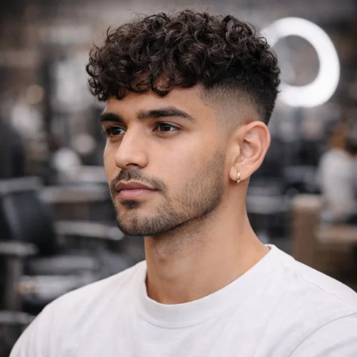 messy curly french crop haircut for men natural loose curls easy styling modern hairstyle