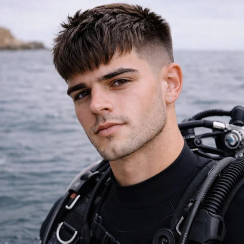 french crop vs edgar haircut men sea diver hairstyle comparison modern look