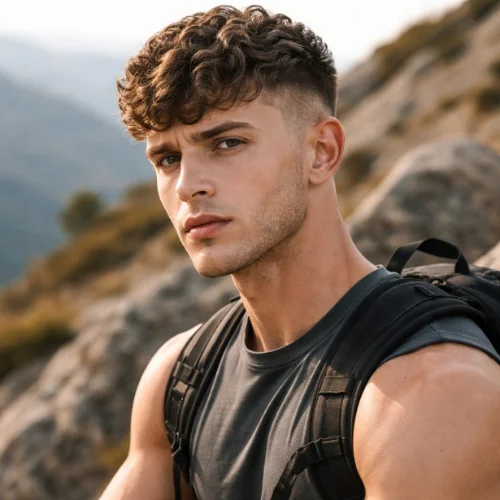 wavy french crop with taper fade haircut for men classic modern wavy hairstyle textured top
