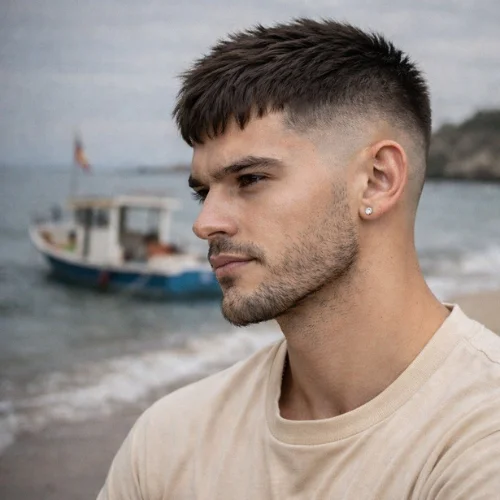 french crop high skin fade haircut with textured top and sharp high fade modern mens hairstyle