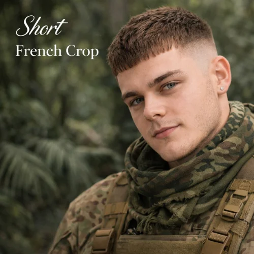 short french crop haircut round face men clean modern style