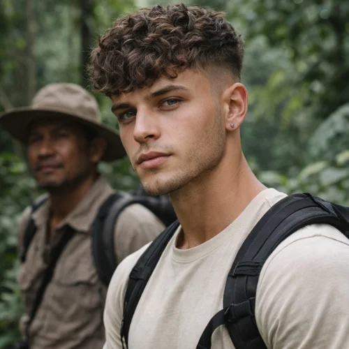 thick wavy fringe crop haircut for men bold stylish wavy hairstyle with heavy fringe
