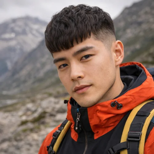 french crop haircut with thick fringe round face men modern bold style