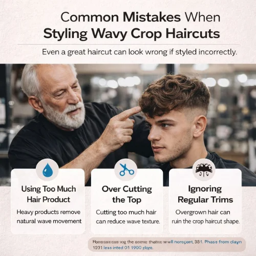 common mistakes styling wavy crop haircuts for men barber explaining haircut errors

