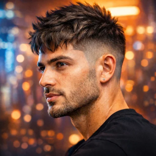 messy french crop low fade modern textured haircut for men with clean faded sides and layered top