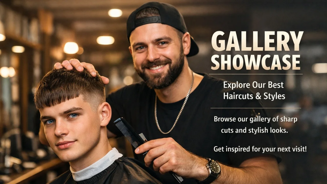 French crop haircut by professional barber in barbershop gallery showing modern mens haircut style inspiration