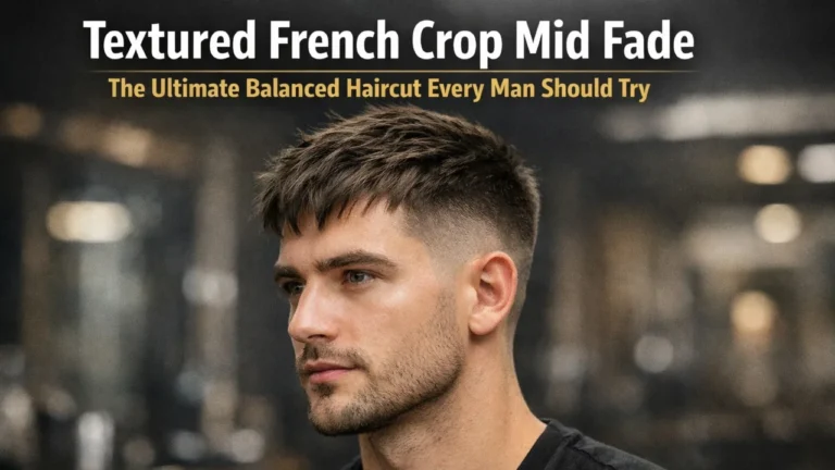 textured french crop mid fade modern mens haircut with textured top and clean faded sides