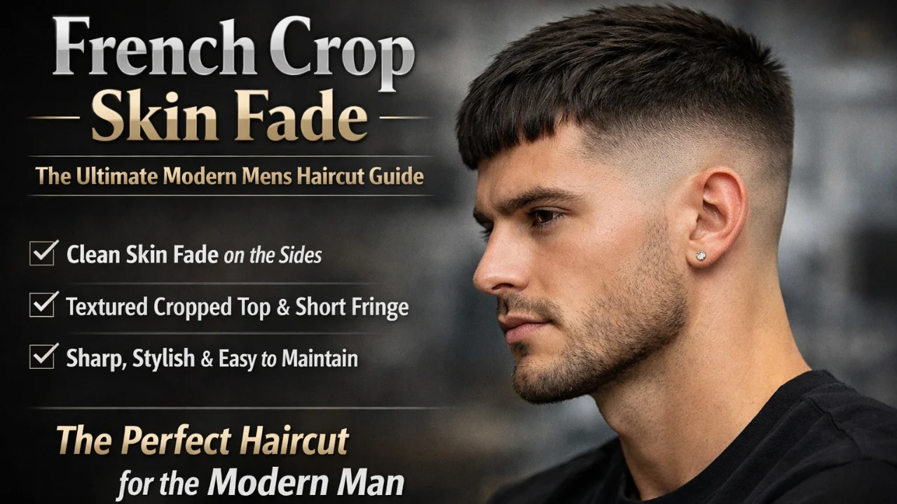 French crop skin fade modern mens haircut with textured top and short fringe stylish barber hairstyle guide