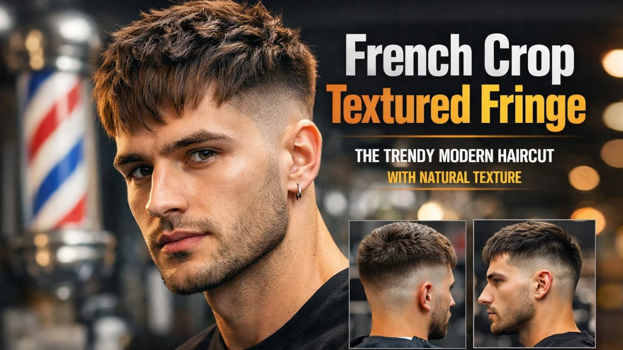 French crop textured fringe haircut with drop fade modern mens hairstyle