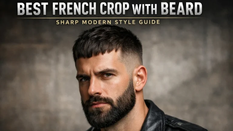 Best French crop with beard haircut for men modern stylish textured crop hairstyle with full beard