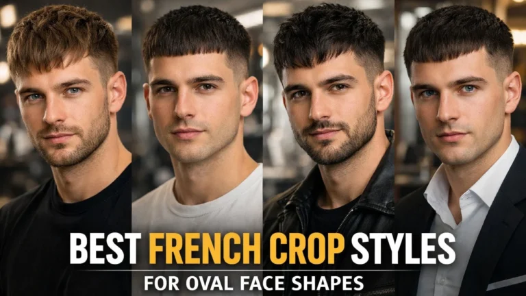 French crop haircut for oval face men featuring modern textured styles and clean fade variations