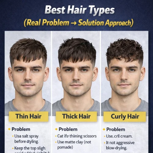 french crop mid taper haircut for thin thick and curly hair types with styling solutions for volume and texture