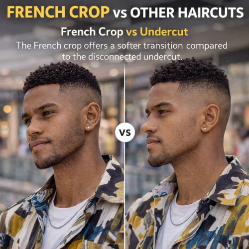 French Crop Taper Fade vs undercut hairstyle comparison men